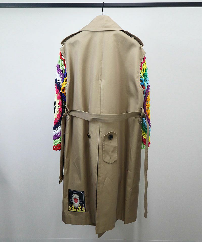 TENDER PERSON(テンダーパーソン)】CROCHE SLEEVE TRENCH COAT 