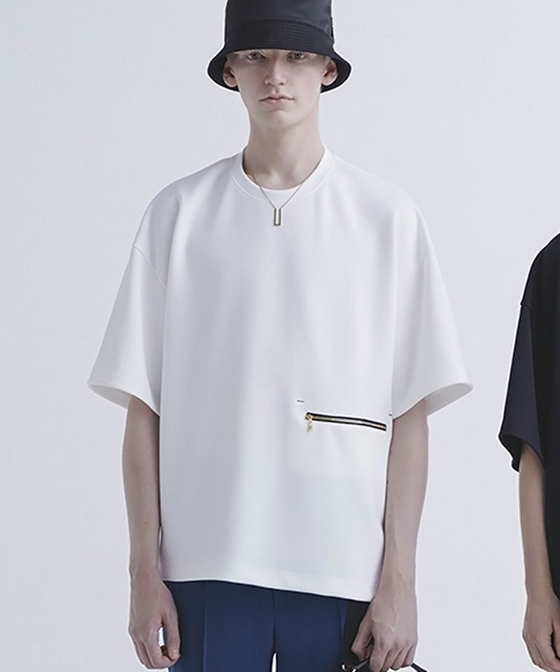 CULLNI(クルニ)】Zip Pocket Asymmetric Hem Tee Tシャツ(23-SS-031 