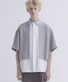 CULLNI(クルニ)】Color Blocking Layered Front Short Sleeve Shirt