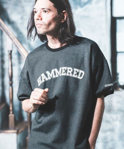 60%OFF【NOISESCAPE(ノイズスケープ)】College motif design short-sleeve sweatshirt スウェットTシャツ(nss067-3cd)