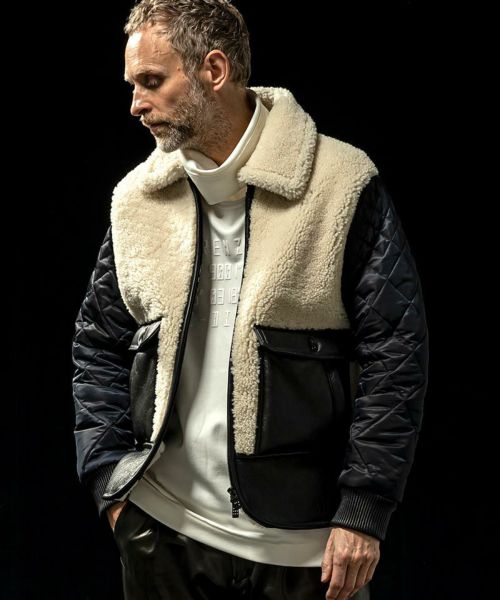 C DIEM(カルペディエム)】Leather Square Quilt Down Vest ベスト(MSO