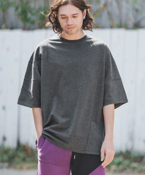 30%OFF【CAMBIO(カンビオ)】MINI URAKE Patchwork Like Short Sleeve Tee Tシャツ(S87323cmb)