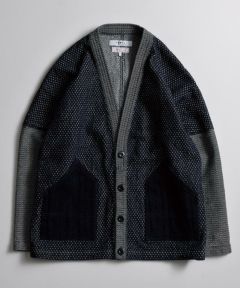 FDMTL(ファンダメンタル)】PATCHWORK CARDIGAN RINSE カーディガン