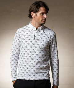 WJKG　ポロシャツ ゴルフ wjk 【wjk】GOLF-WJKG-patterned long sleeve polo shirt