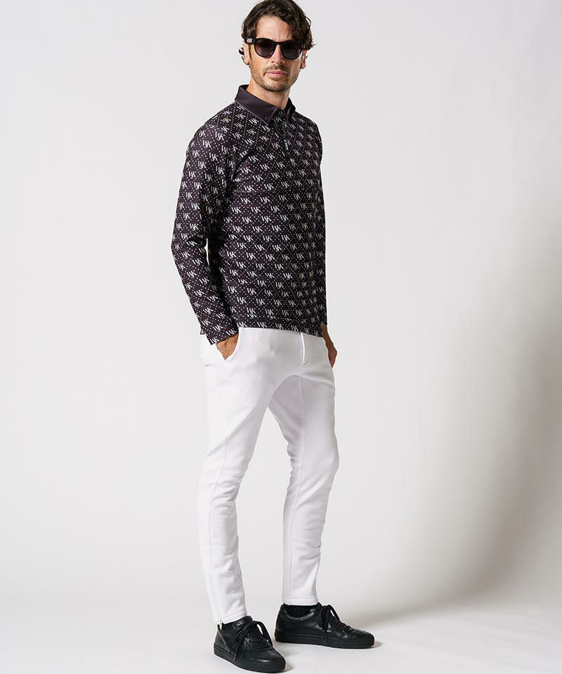 WJKG　ポロシャツ ゴルフ 60%OFF【wjk】GOLF-WJKG-patterned long sleeve polo shirt