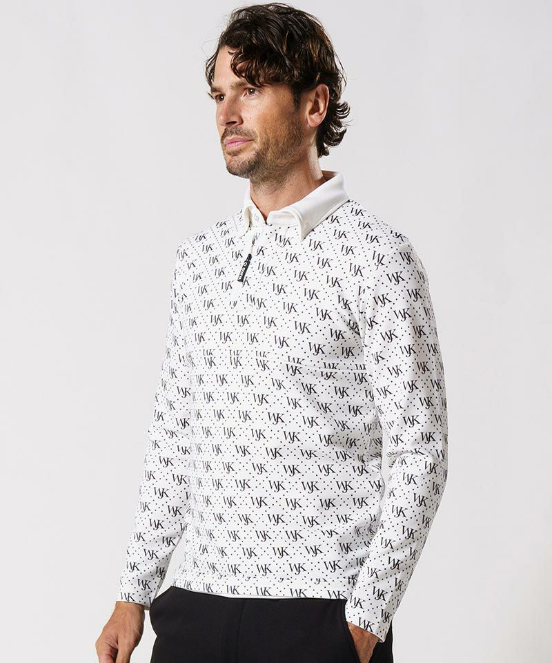 WJKG パンツ Lサイズ　ホワイト/ブラック　2枚セット　wjk ゴルフ 70%OFF【wjk】GOLF-WJKG-patterned long sleeve polo shirt