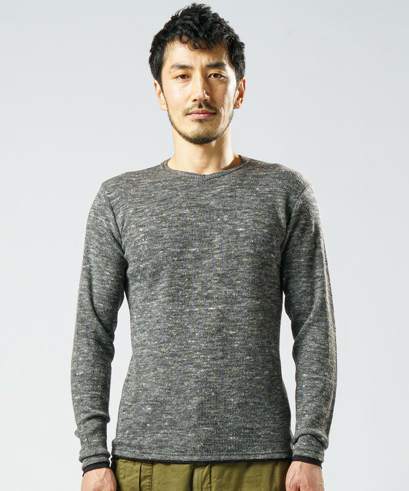 30%OFF【wjk】wool linen double face L-S Vネックカットソー(7977