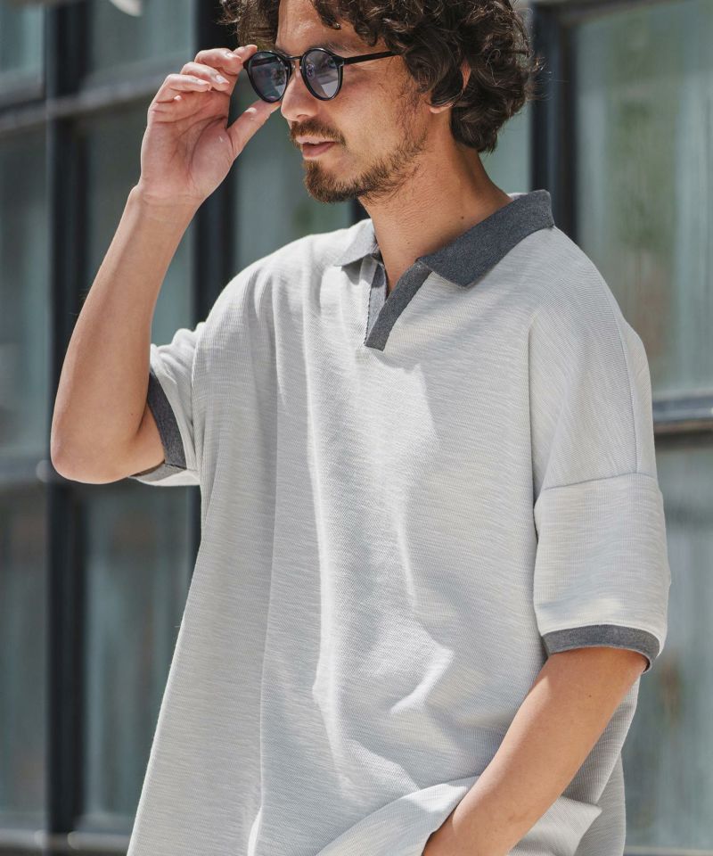 CAMBIO(カンビオ)】Slab Mix Fraise Skipper Polo Shirts ポロシャツ