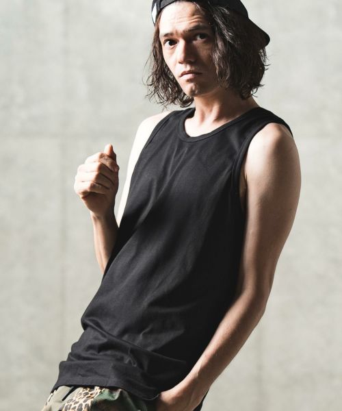 30%OFF【GLIMCLAP(グリムクラップ)】Long length tank top タンクトップ(14-031-gls-cd)