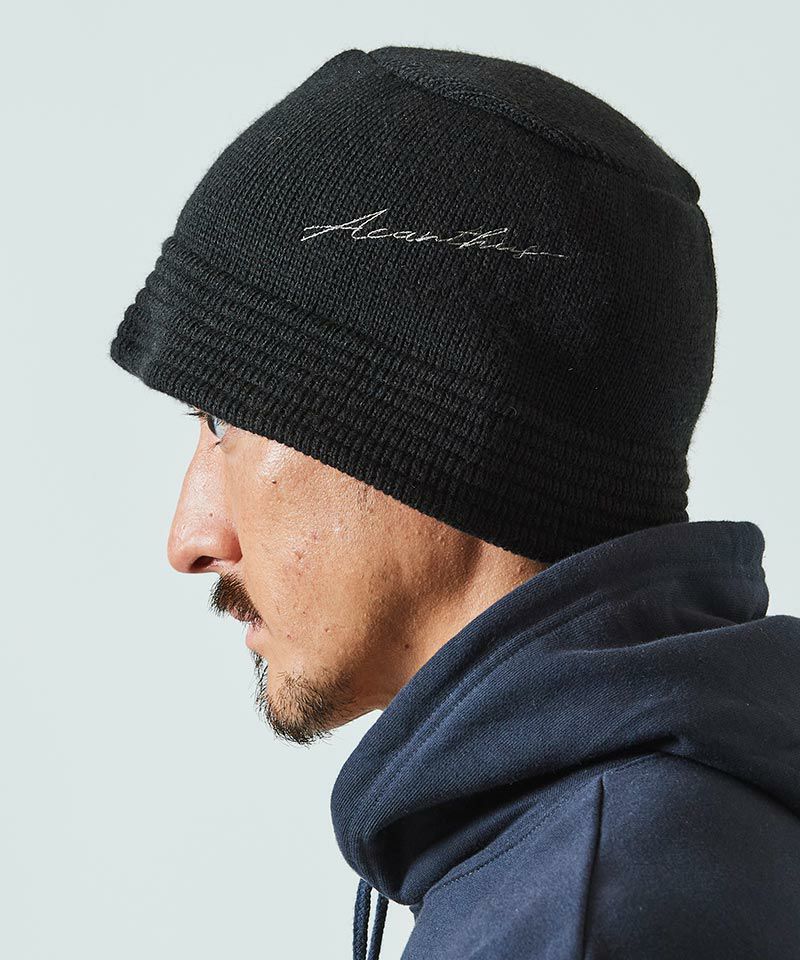 ACANTHUS(アカンサス)】Script Logo Knit Bucket Hat ニットバケット