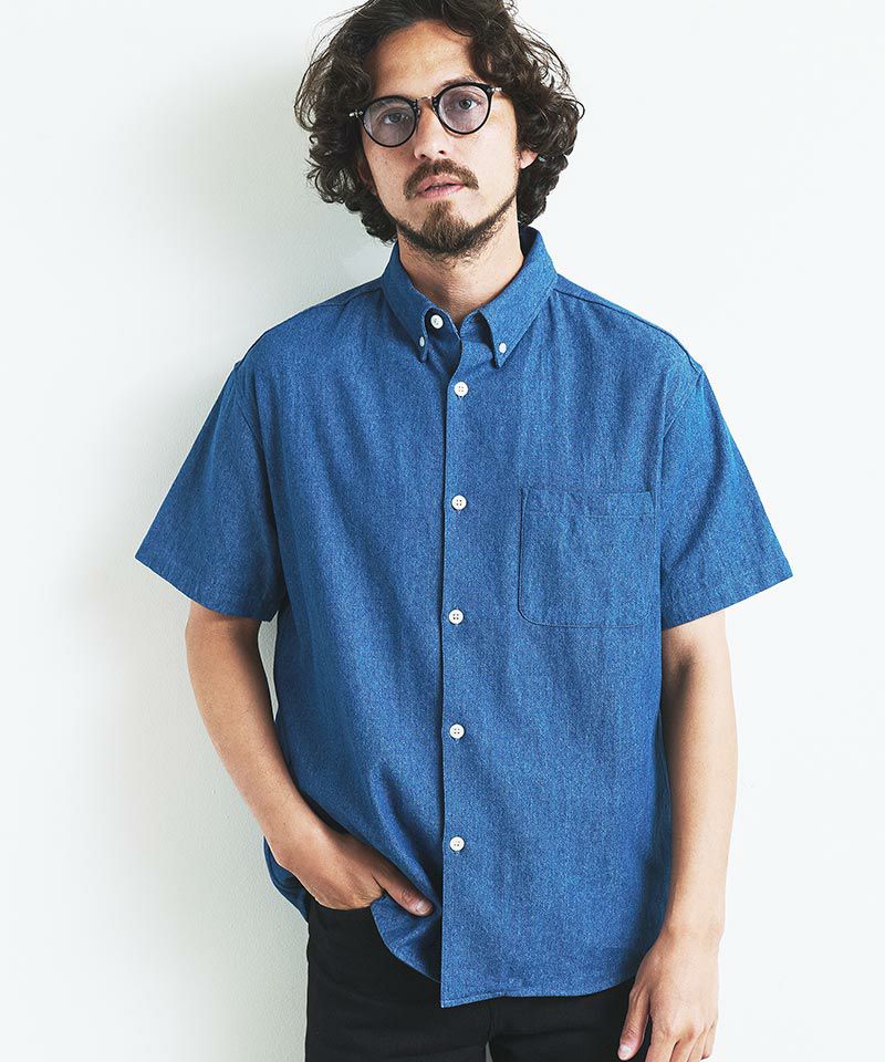 Magine(マージン)】7oz DENIM BASIC B.D SHIRTS S-S 半袖シャツ(2321