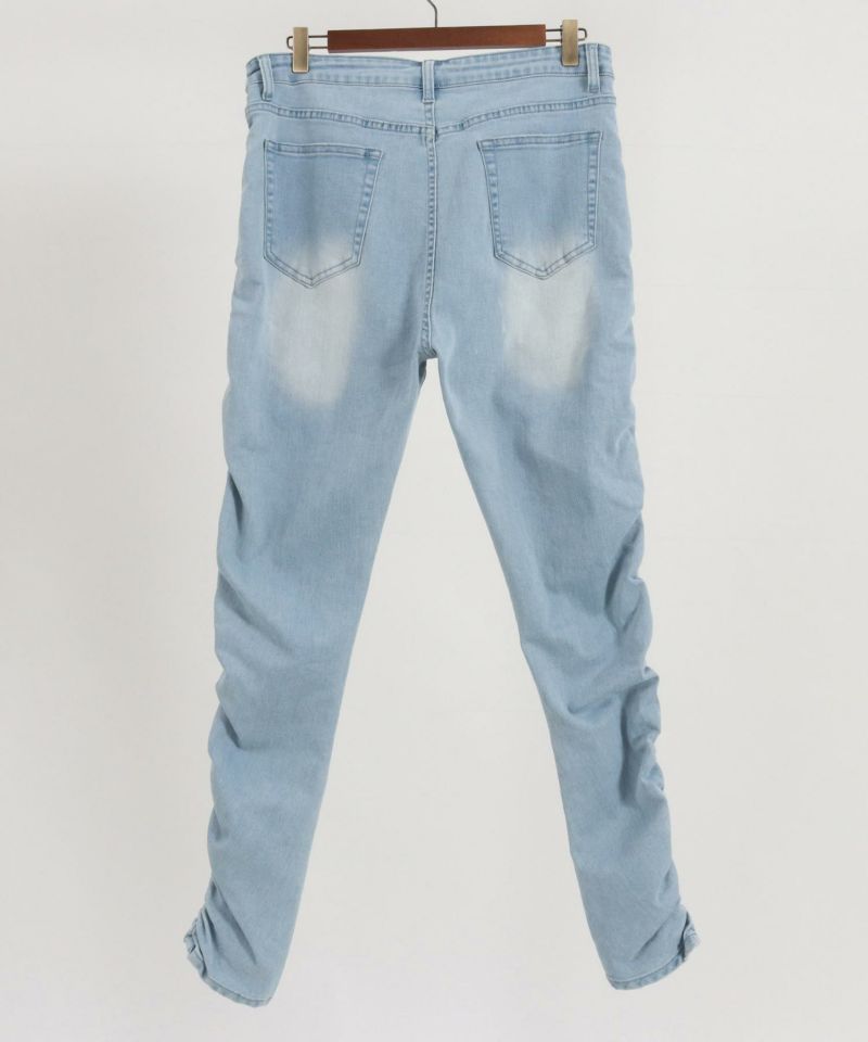 CAMBIO(カンビオ)】Shirring Design Denim Pants デニムパンツ 