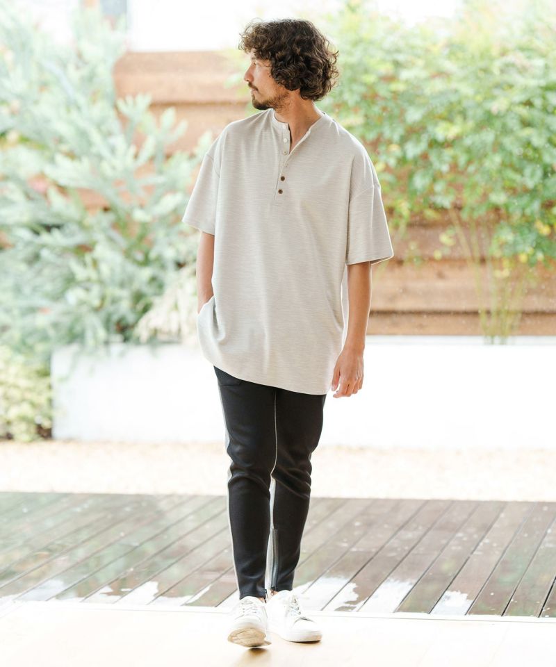 CAMBIO(カンビオ)】Front and Back Switch Cardboard Knit Tight Fit