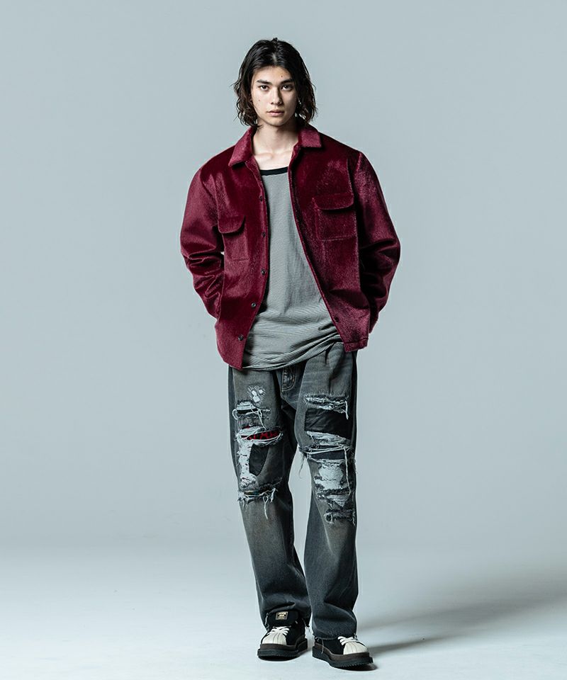 30%OFF【glamb(グラム)】Synth Haircalf SH シンセヘアカーフシャツ