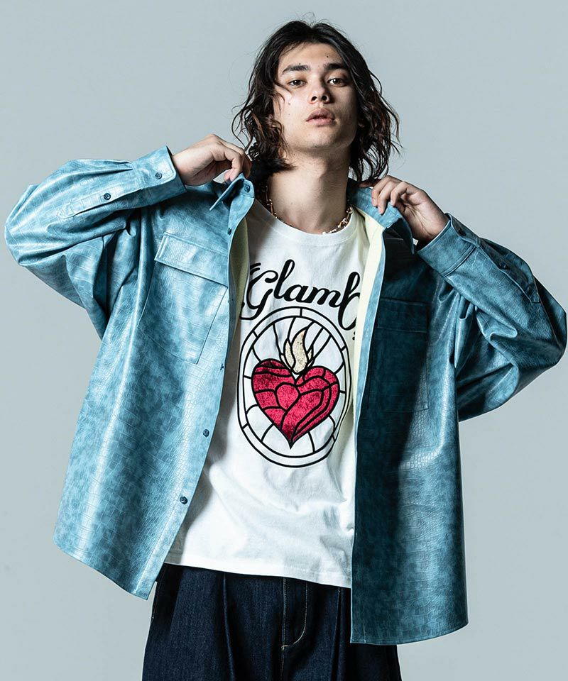 30%OFF【glamb(グラム)】Synth Leather SH シンセレザーシャツ