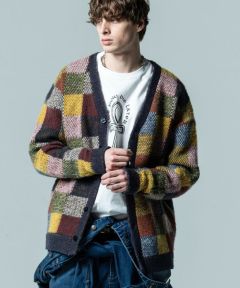 glamb(グラム)】Dad Chequered Cardigan ダッドチェッカーカーディガン