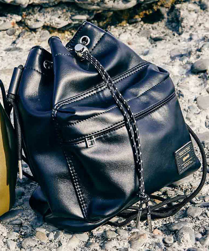 glamb(グラム)】Leather Drawstring Bag レザードローストリングバッグ