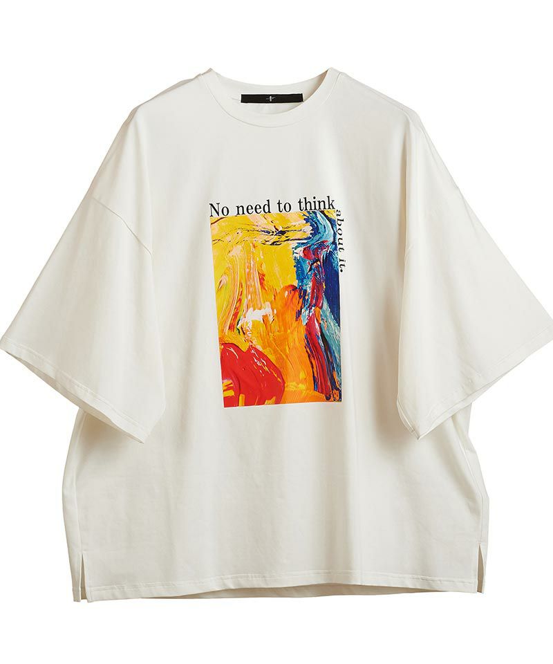 NO ID.(ノーアイディー)】 ｱｰﾄﾌﾟﾘﾝﾄBIG-T Tシャツ(852006-126T