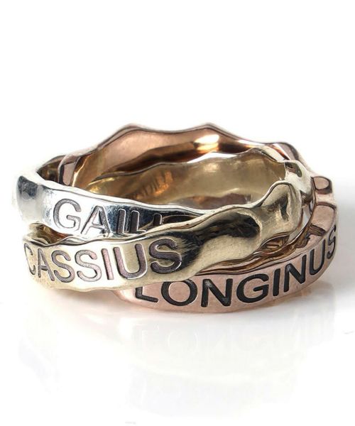 【VIVIFY(ビビファイ)】【予約販売ご注文から1ヶ月後出荷】 EVANGELION Crashed Concrete Trichromatic Triple Ring(Silver＆Yellow silver&Pink silver) ３連リング(VRE-A109a)