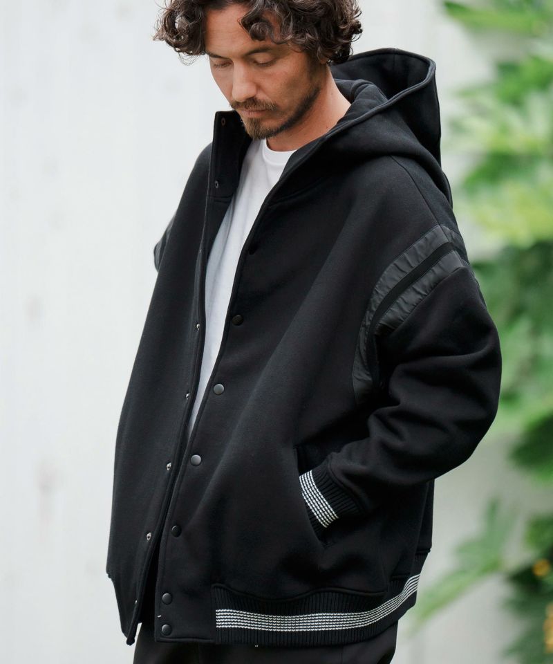 Back Brushed Sweat Hooded Studium Jacket-