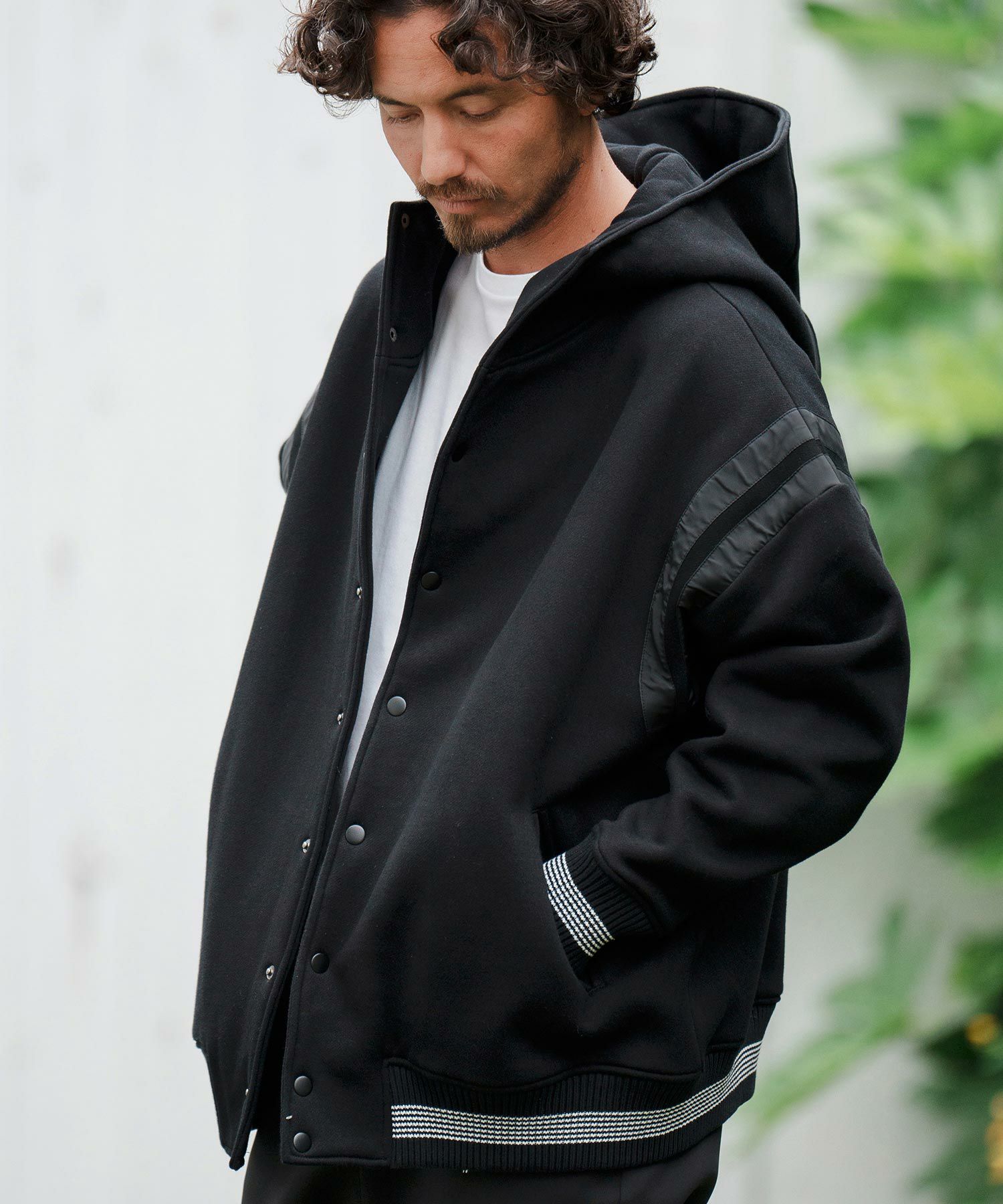 CAMBIO(カンビオ)】Back Brushed Sweat Hooded Studium Jacket 