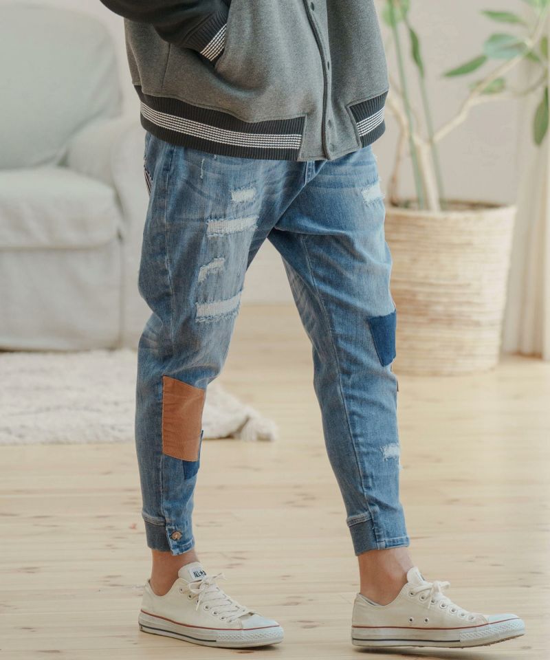 CAMBIO(カンビオ)】Distressed Hem Gimmick Design Denim Pants デニム