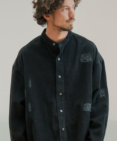 CAMBIO(カンビオ)】Distressed Paint Loose Denim Shirts デニムシャツ