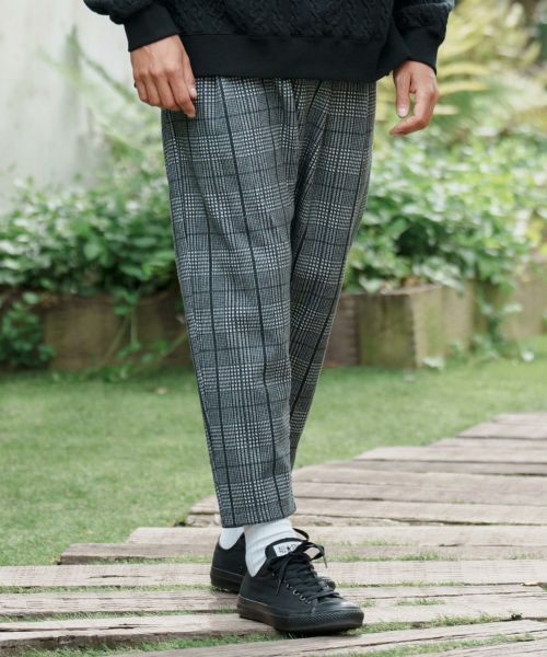 【CAMBIO(カンビオ)】Back Brushed Shaggy Fleece Check Pants パンツ(A11223cmb)