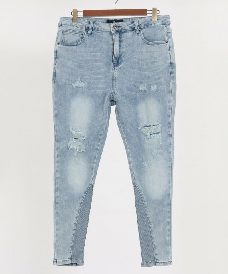 CAMBIO(カンビオ)】Distressed Hem Rib Denim Pants デニムパンツ