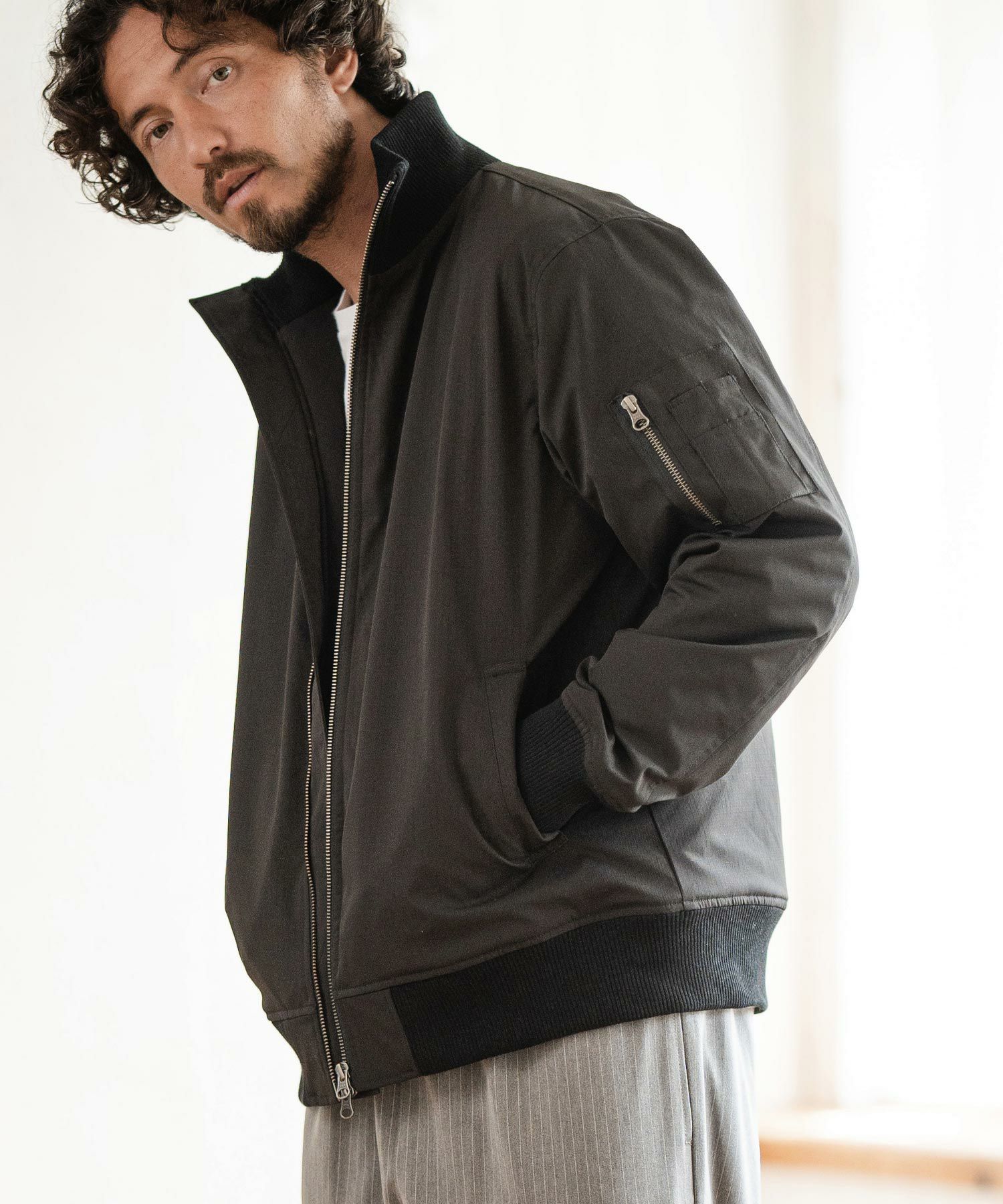Magine(マージン)】THINSULATE RIPSTOP STAND COLLAR MA-1 ジャケット 