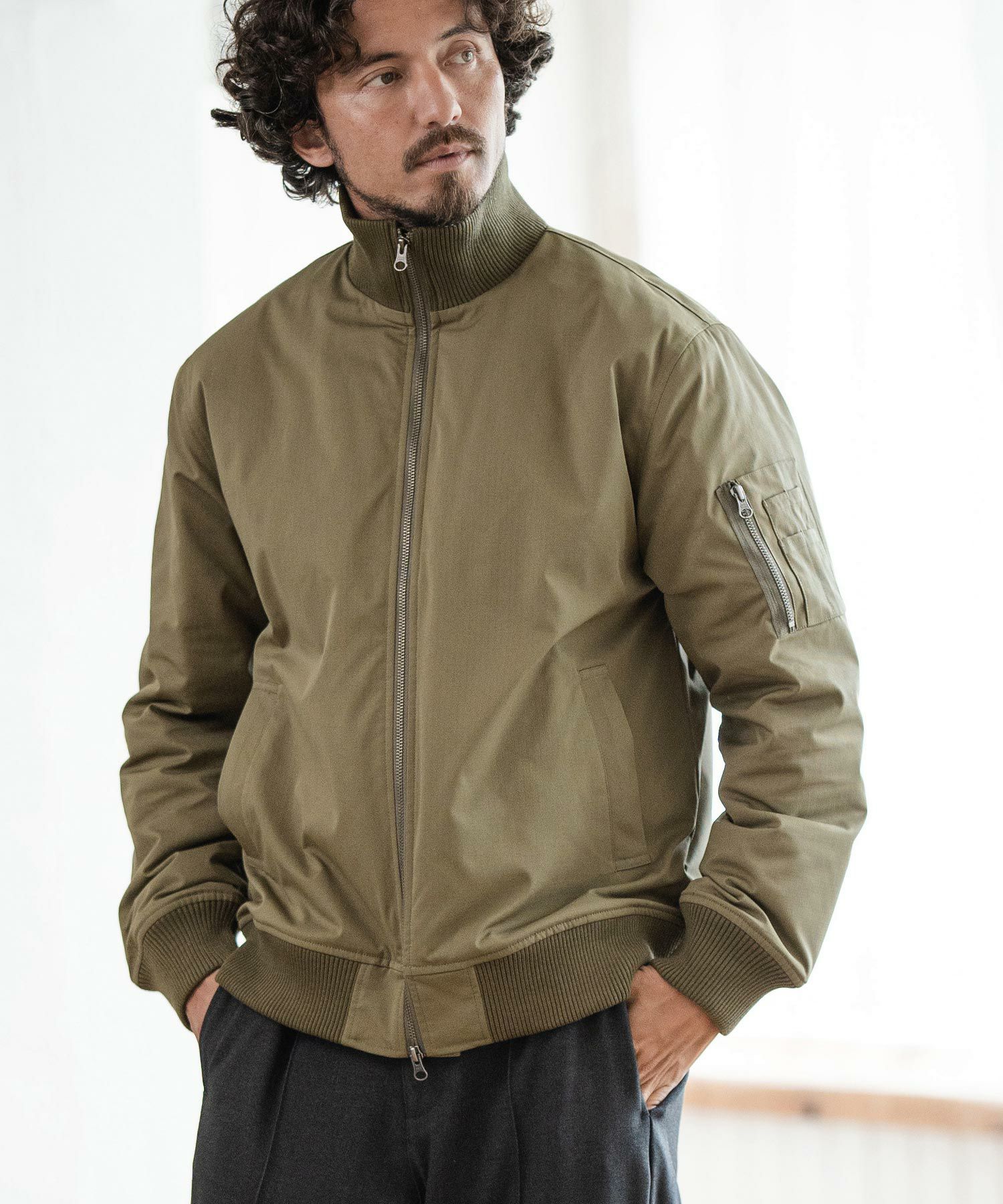 Magine(マージン)】THINSULATE RIPSTOP STAND COLLAR MA-1 ジャケット 