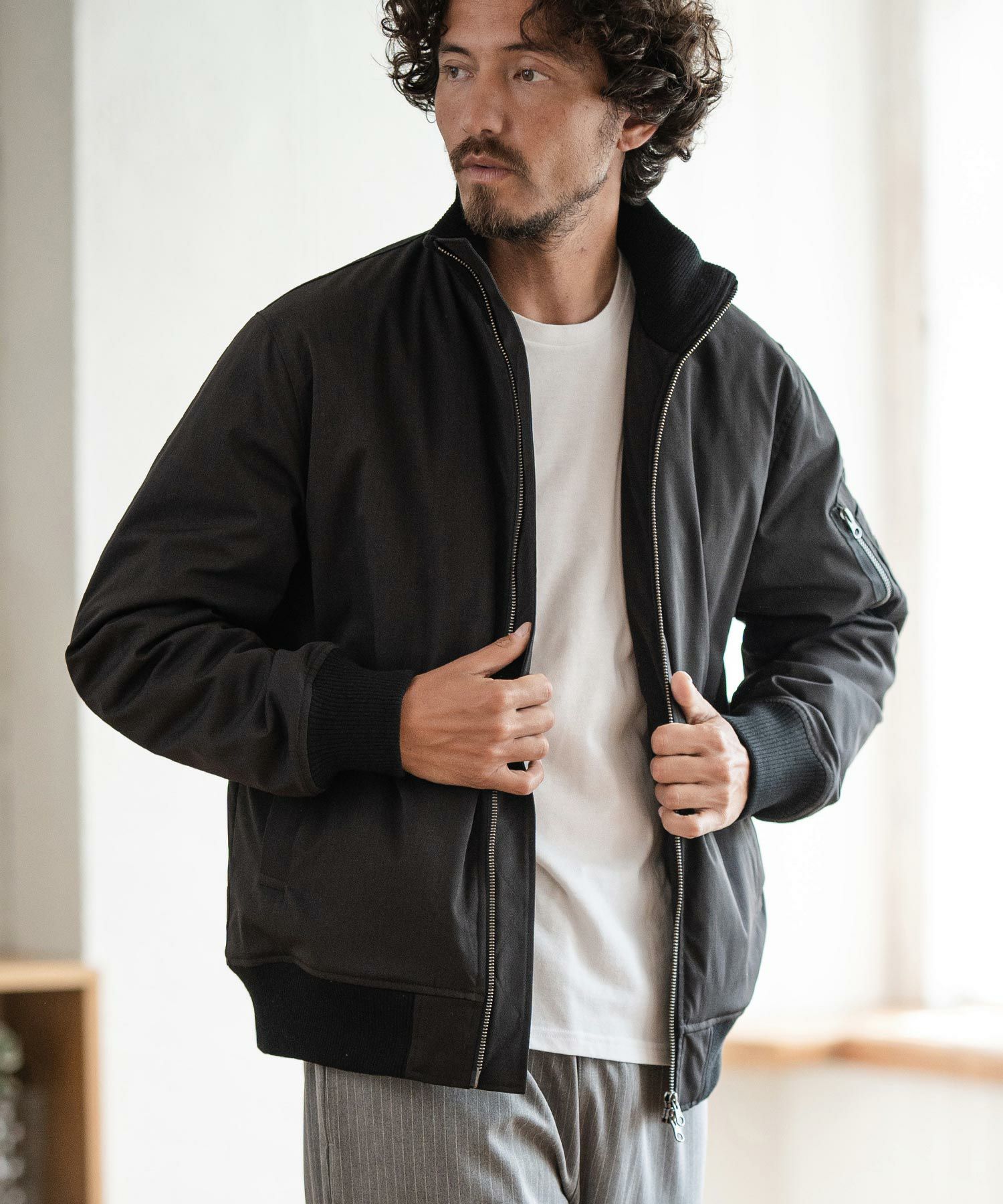Magine(マージン)】THINSULATE RIPSTOP STAND COLLAR MA-1 ジャケット 