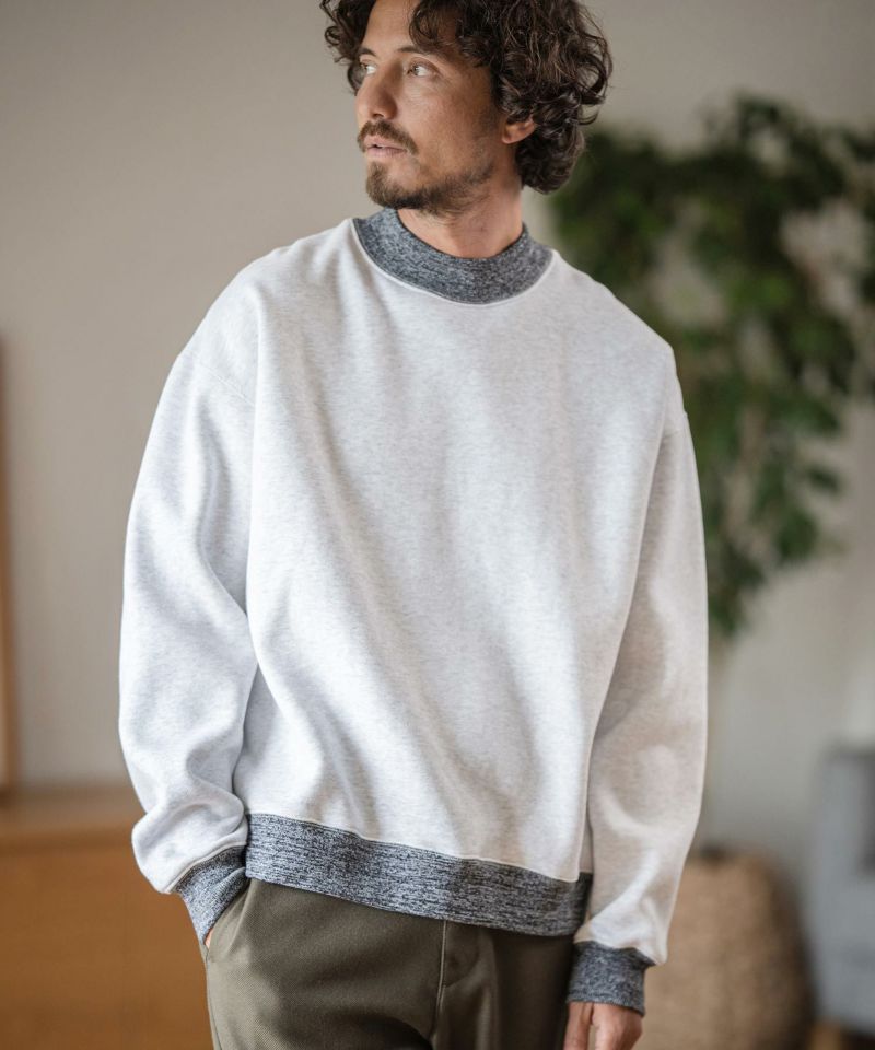 Magine(マージン)】MELANGE RIB BRUSHED SWEAT MOCK NECK PULLOVER