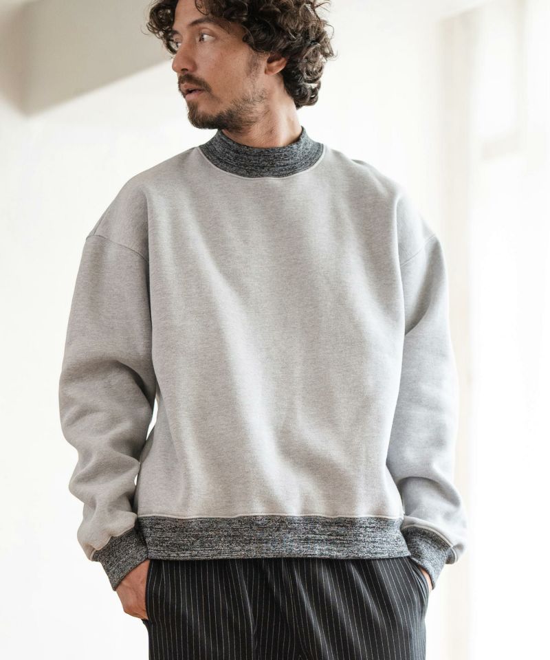 Magine(マージン)】MELANGE RIB BRUSHED SWEAT MOCK NECK PULLOVER