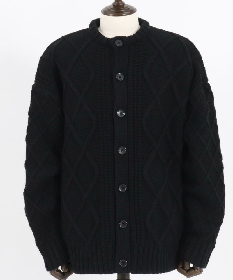 Magine(マージン)】DIAMOND CABLE CREW NECK KNIT CARDIGAN