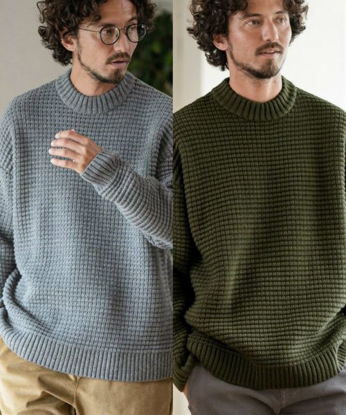 Magine(マージン)】MELANGE RIB BRUSHED SWEAT MOCK NECK PULLOVER