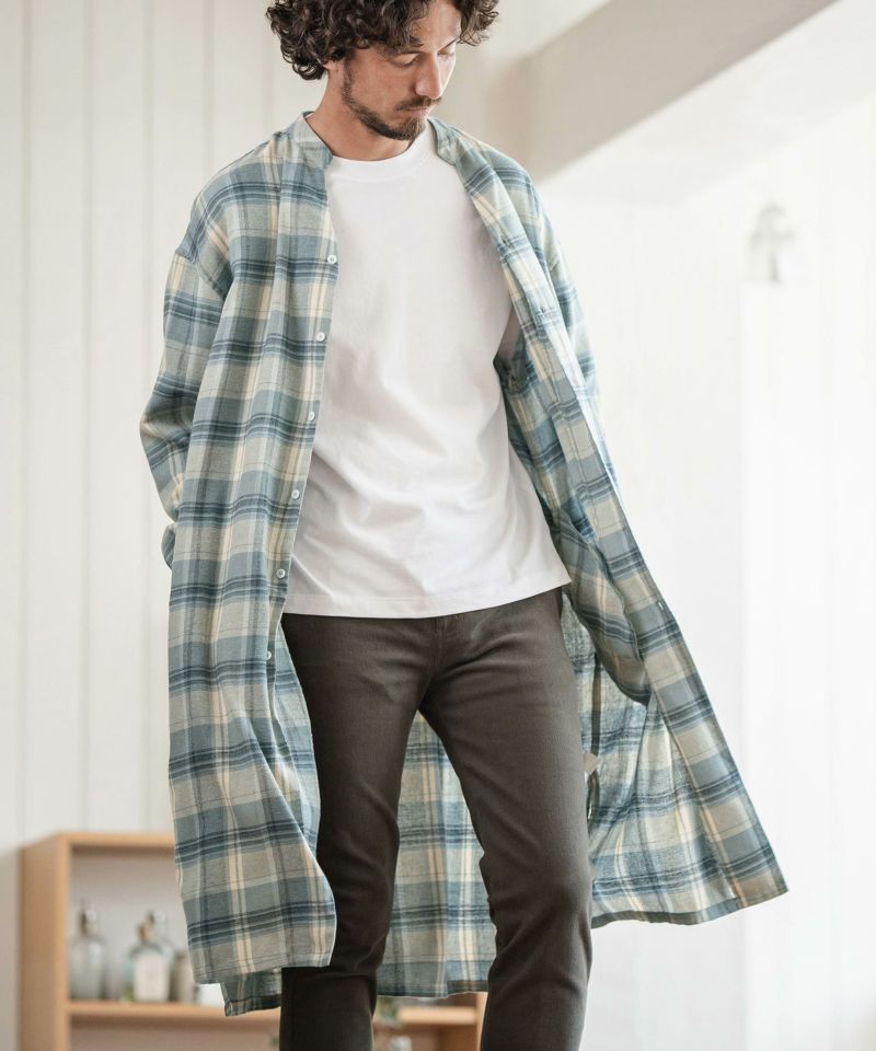 Magine(マージン)】LONG LENGTH CHECK SHIRT COAT シャツコート(MGN