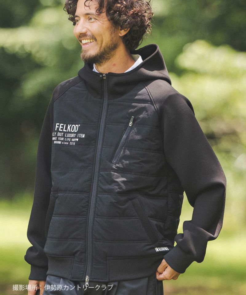 60%OFF【felkod(フィルコッド)】Quilting Mix Cardboard Knit Zip Up