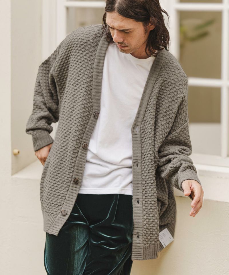 CAMBIO(カンビオ)】Waffle Knit Cardigan カーディガン(PF-232-005