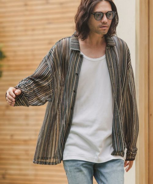 CAMBIO(カンビオ)】High Density Broad Hooded Dot Button Shirts