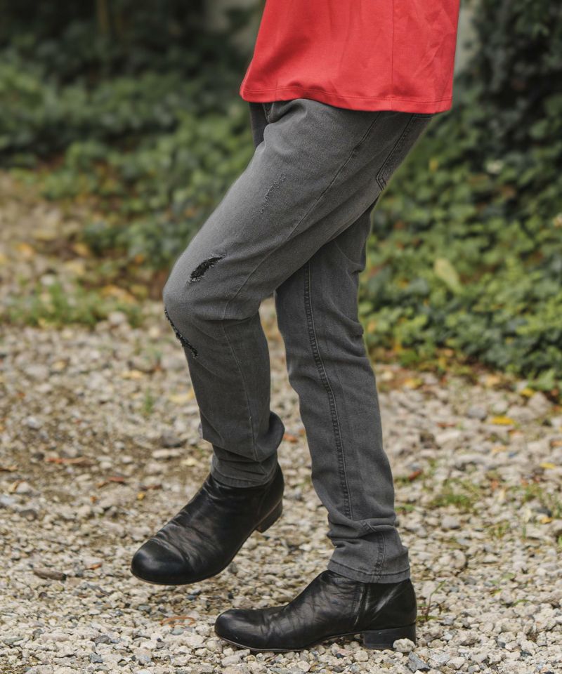CAMBIO デニムパンツ　サイズＬ 30%OFF【CAMBIO(カンビオ)】Damage Stretch Denim Skinny Pants