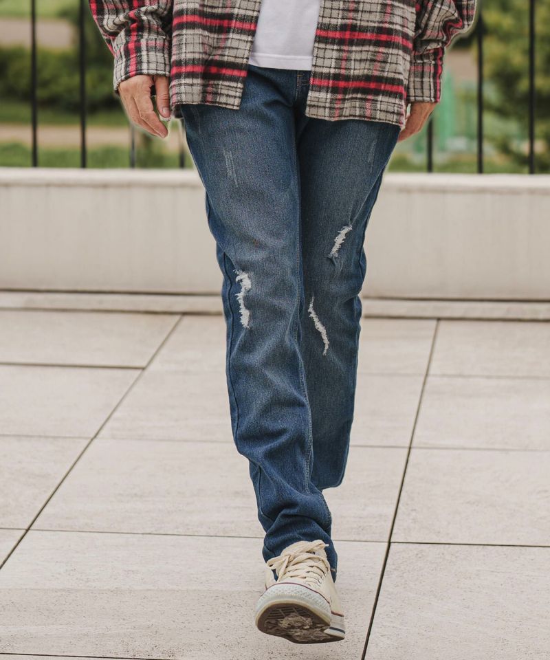 30%OFF【CAMBIO(カンビオ)】Damage Stretch Denim Skinny Pants