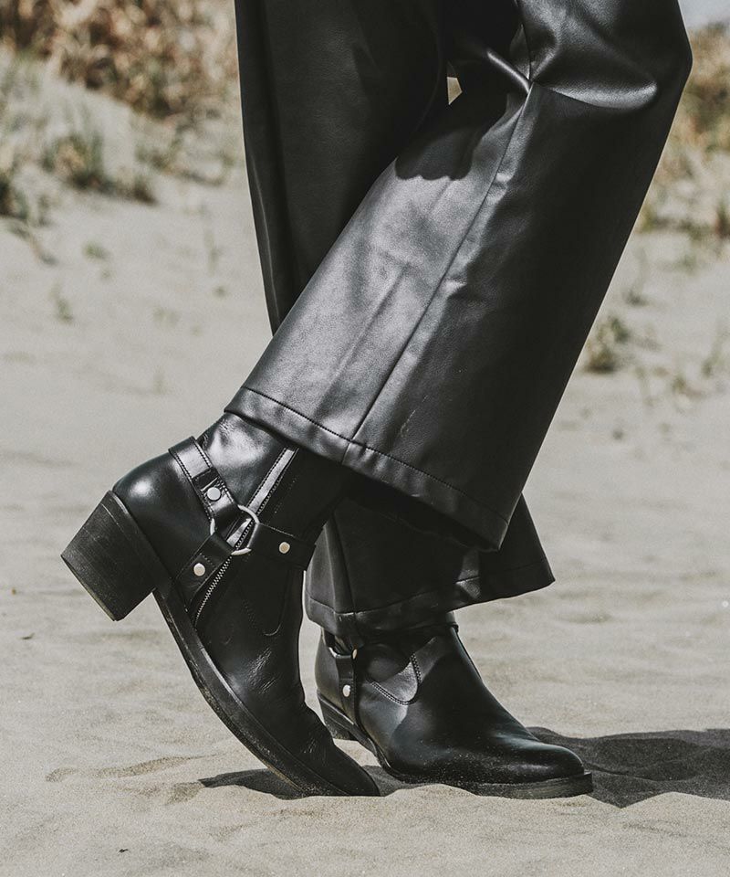 NO ID ノーアイディー ドレープヒールブーツ スウェード ドレープヒールブーツ – NO ID. no id ブーツ