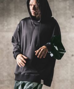 GLIMCLAP(グリムクラップ)】One arm patterned design hooded jersey