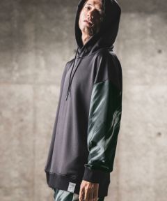 GLIMCLAP(グリムクラップ)】One arm patterned design hooded jersey