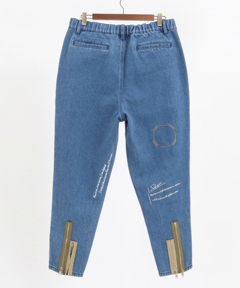 GLIMCLAP(グリムクラップ)】Multicolor embroidery design denim pants 
