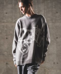 GLIMCLAP(グリムクラップ)】Logo jacquard sweater ニット(15-078-gla