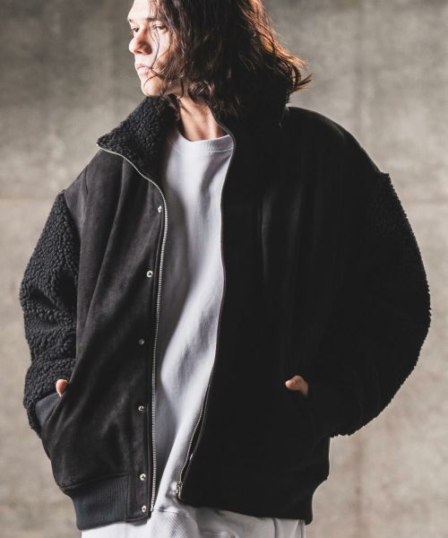 mj9569-Switching design zip jacket スタンドジャケット-