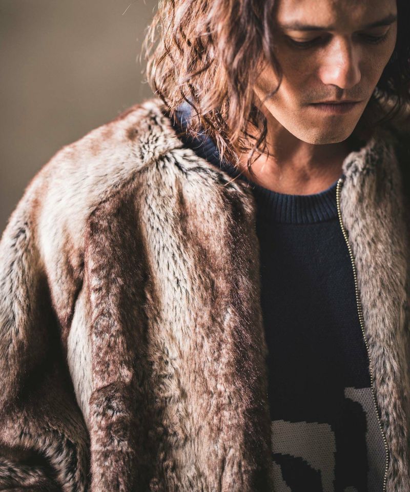 30%OFF【GLIMCLAP(グリムクラップ)】Fake fur collarless design
