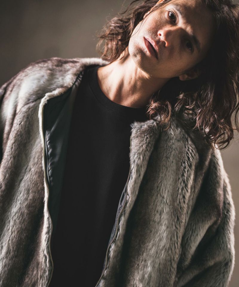 50%OFF【GLIMCLAP(グリムクラップ)】Fake fur collarless design